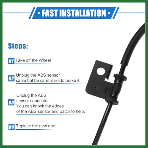 ABS Wheel Speed Sensor Compatible for Kia Optima 2012-2016 2.0L 2.4L, Custom