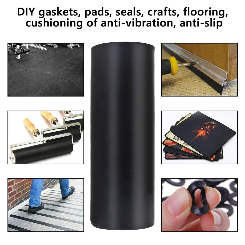 Neoprene Rubber Sheet 1/8" Thick X 16" Wide X 30" Long, Solid Rubber Sheets