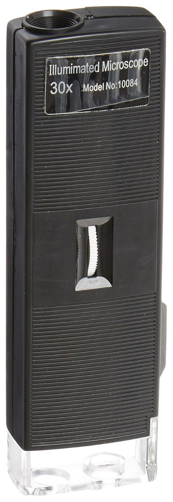 MCR30X Pocket Illuminated Microscope, 30X Magnification, Battery-Powered