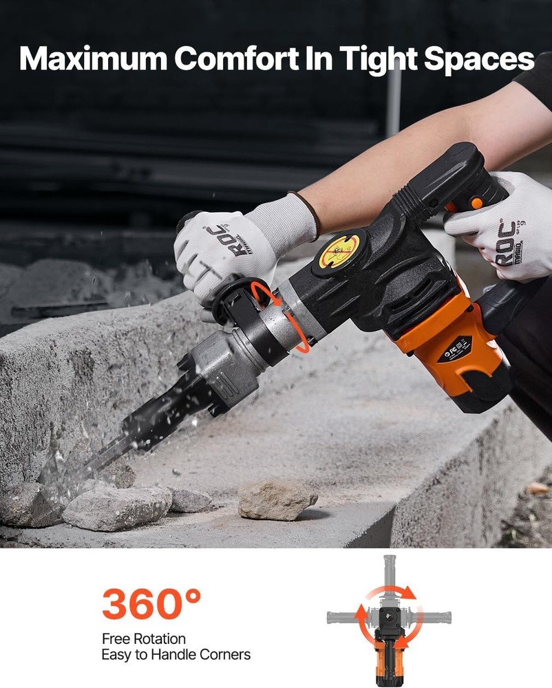 Efficient 1400W Electric Jack Hammer - 2900 BPM, Lightweight & Versatile