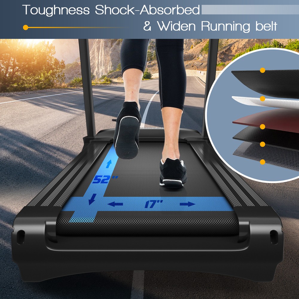 Superfit Electric Folding 3.75HP Treadmill W/Auto Incline 12 Program APP Control