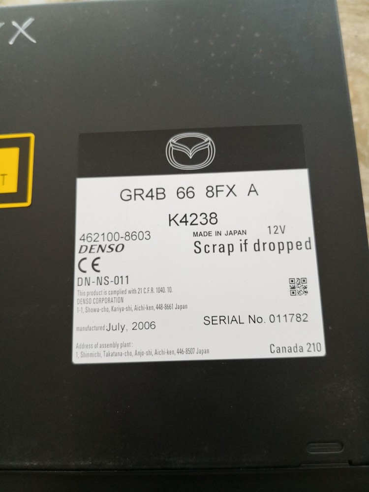 Mazda 6 2007/DVD navigation system/GR4B668FXA