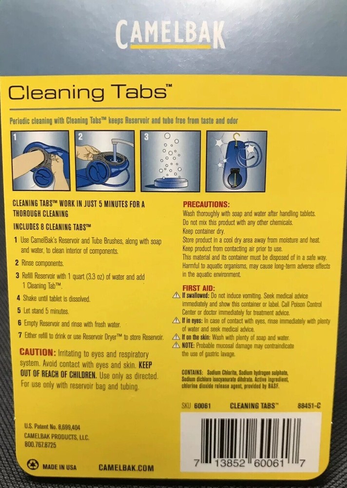 Camelbak Reservoir Cleaning Tabs 8 Pack - Hydration Pack Cleaning Tablets 60061