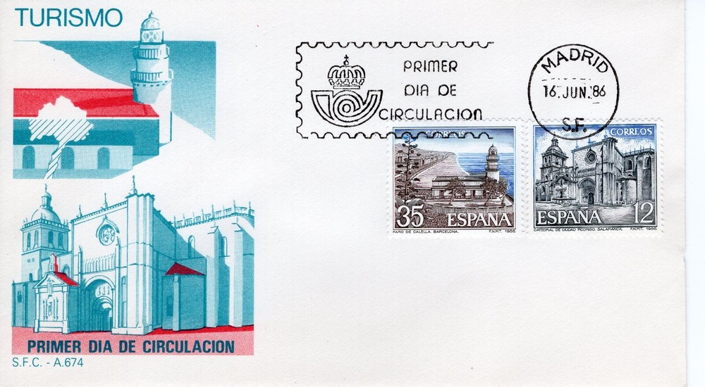 SPAIN 1986 Sightseeings  FDC5758