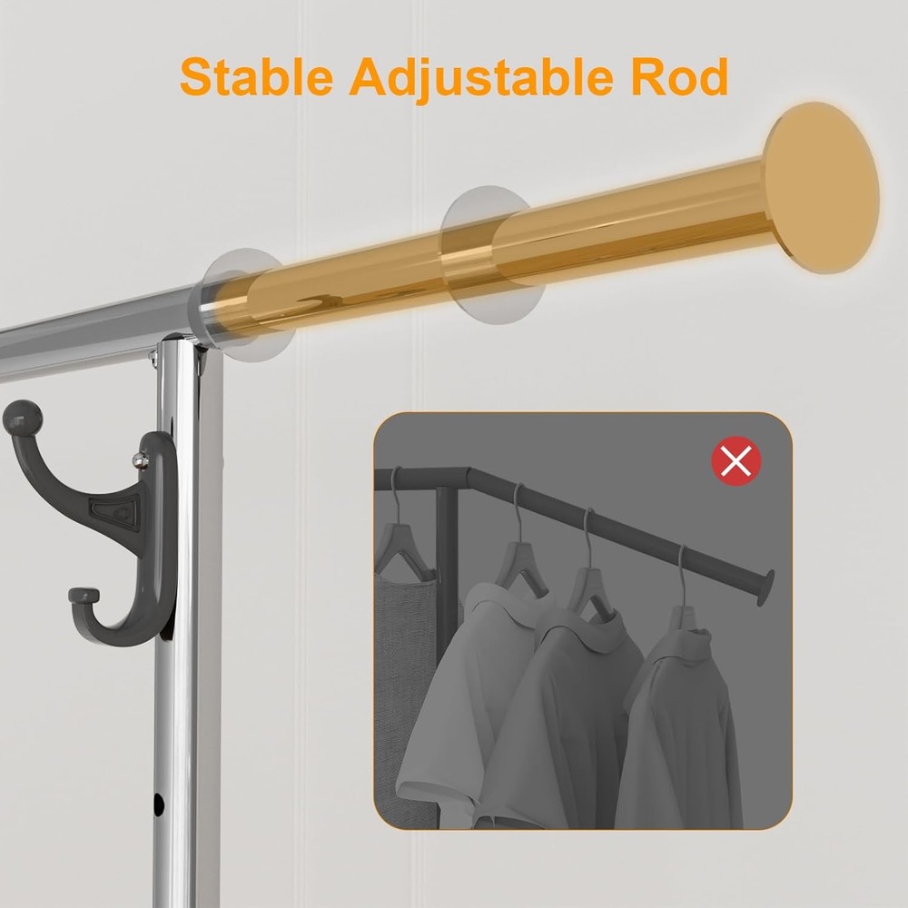 Adjustable Rolling Garment Rack