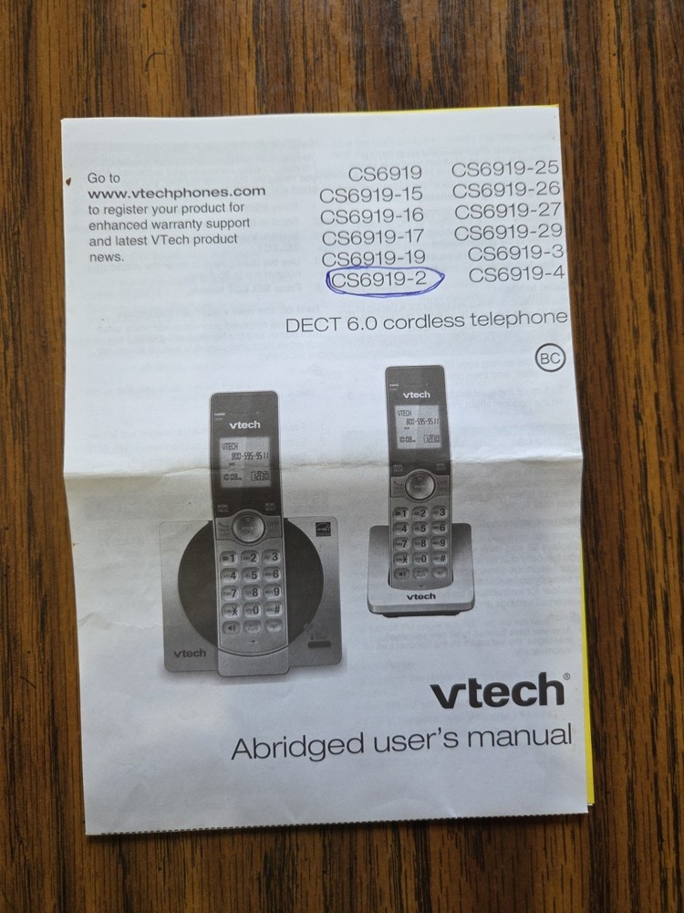 VTech CS6919-2 DECT 6.0 2-Handset Cordless Phone