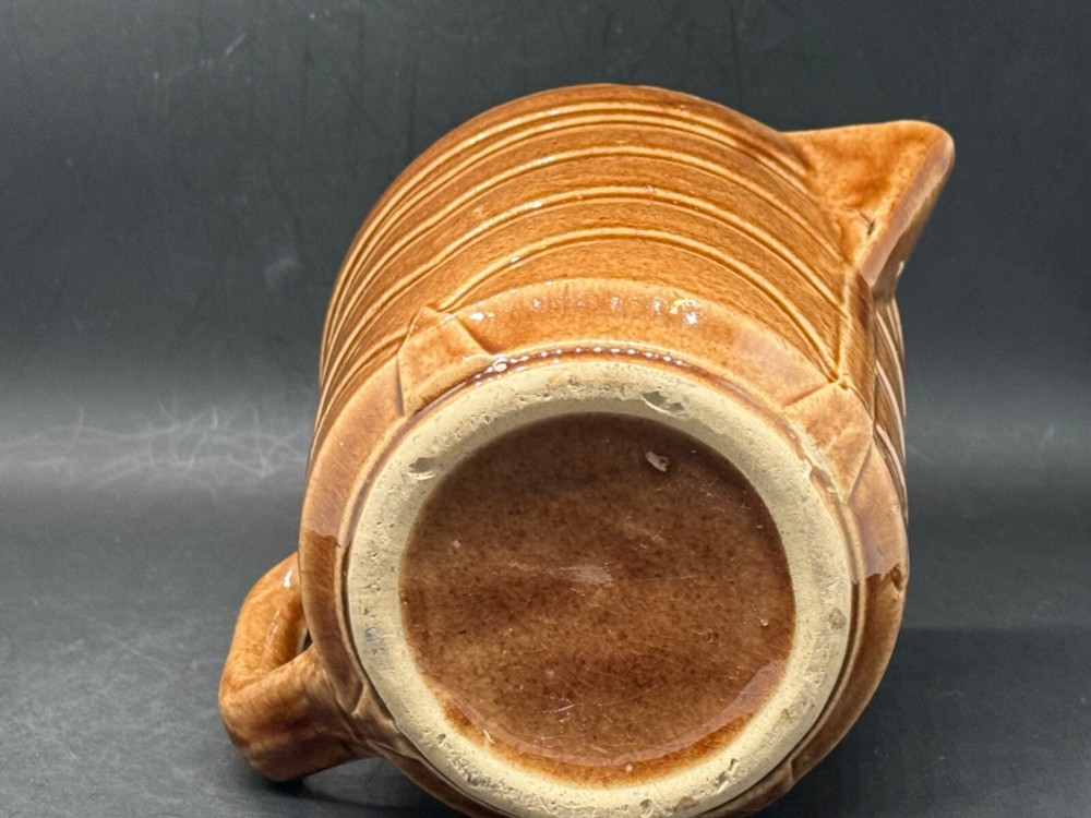 Mid Century, brown pottery, small , brown pitcher, 5"