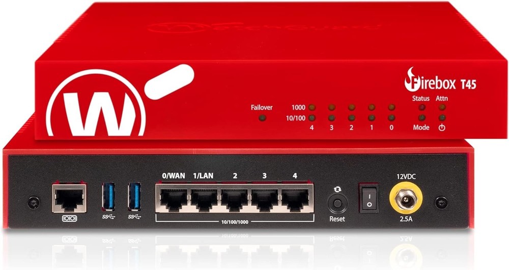 WatchGuard Firebox T45 with 5YR Basic Security Suite Firewall (WGT45035) - New
