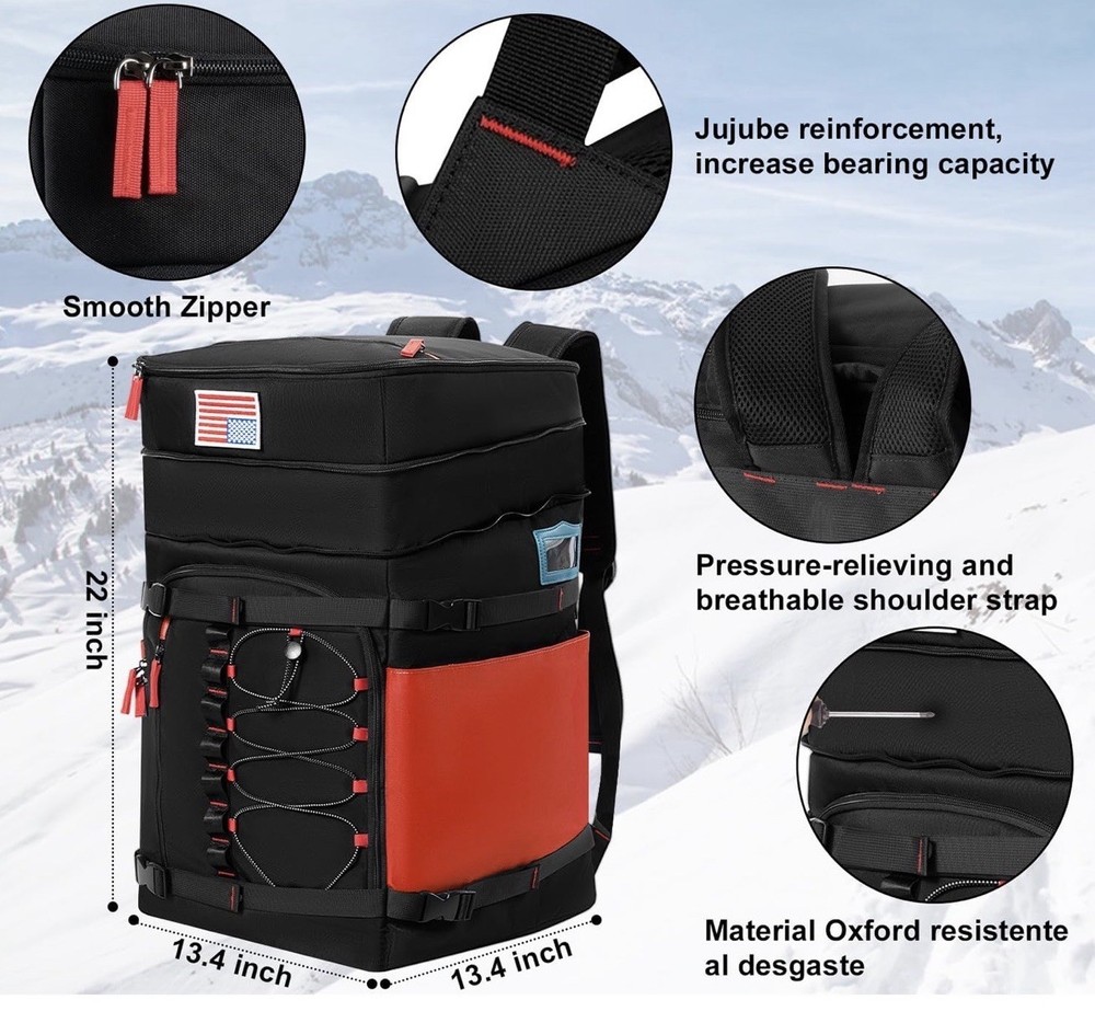 Ski Boot Bag, Ski Boot Bag & Accessories Travel Backpack 65L Waterproof
