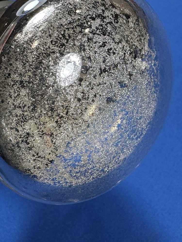 C.1920 Mercury Glass Door Knobs, No cracks, Cool Distressed Reverse Surface