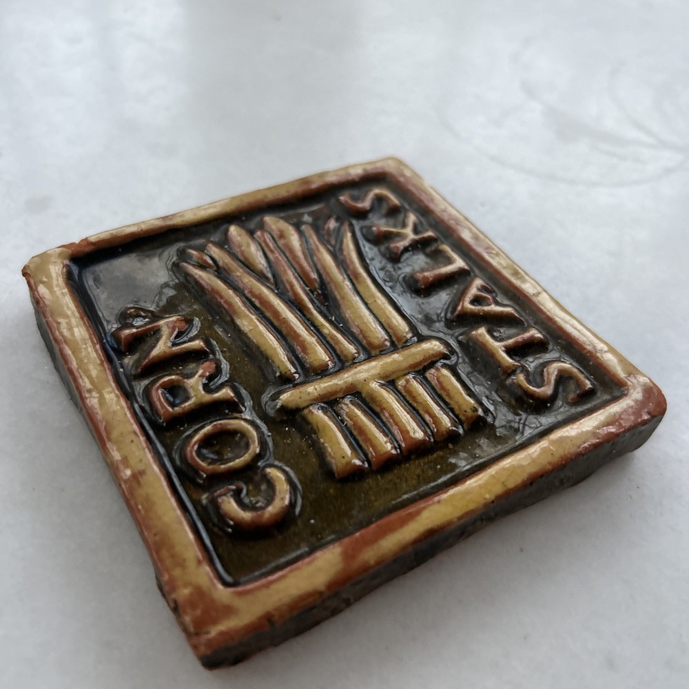 Vintage Mercer Tile Corn Design