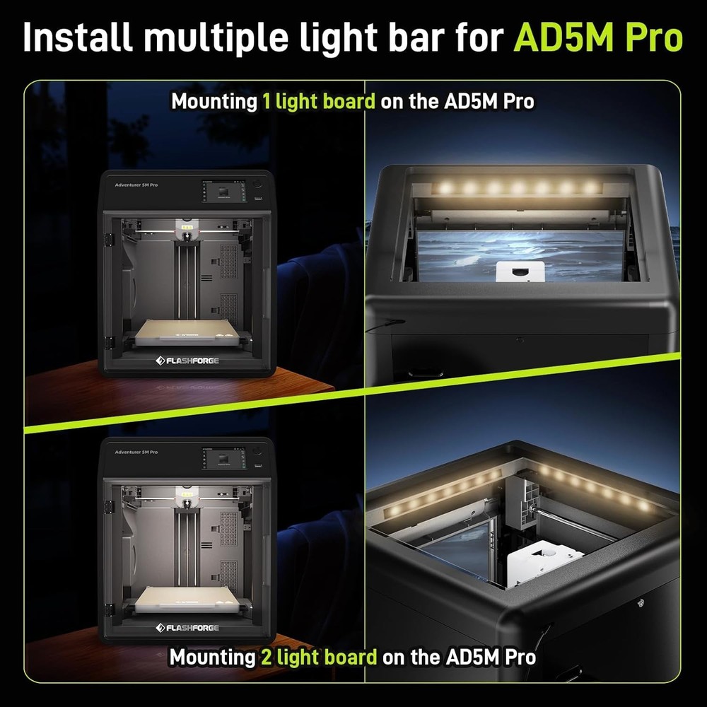 Flashforge Adventurer 5M Pro 3D Printer LED Light Strip - Compatible, High-In...