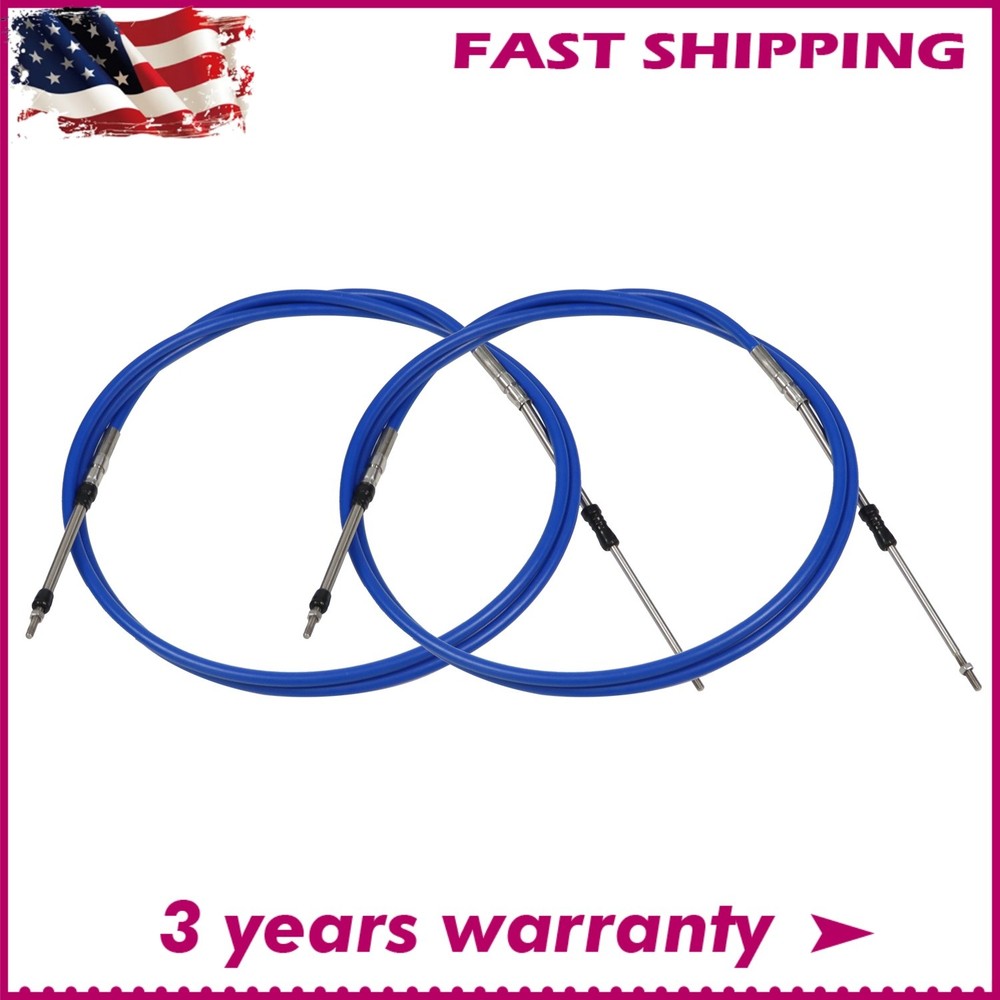Outboard Inboard 2PCS 8FT 33C Shift Throttle Control Cable Universal For Yamaha
