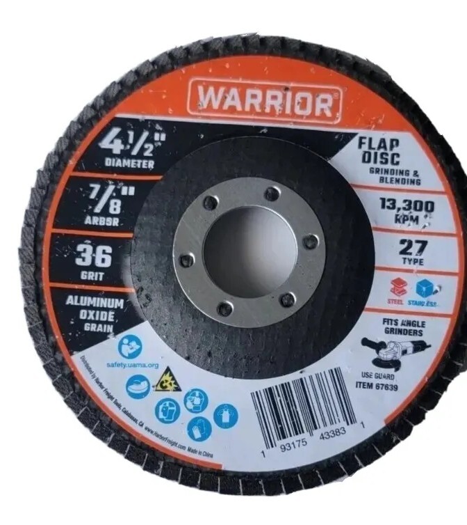 Warrior Flap disc 36 grit Aluminum oxide