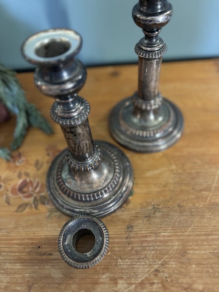19 Century Sheffield Silver Plate Telescoping Candlesticks