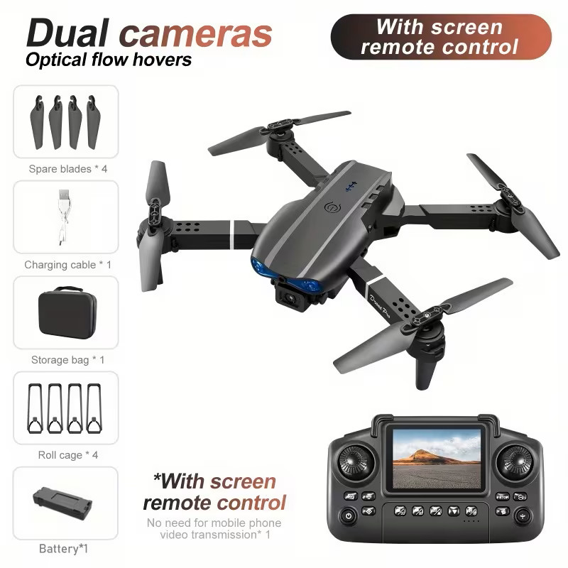 E99 Pro Drone With Dual Camera With Battery Foldable RC Quadcopter For Beginne