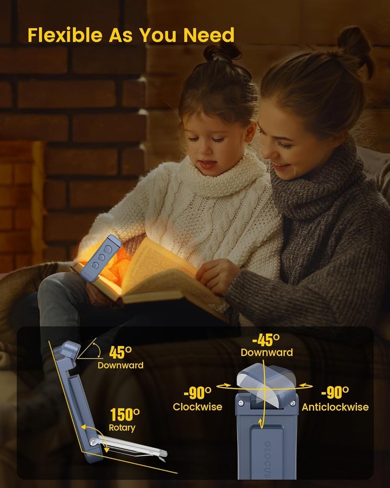 Rechargeable Bookmark-Style Book Light: Eye Protection & Adjustable Brightness