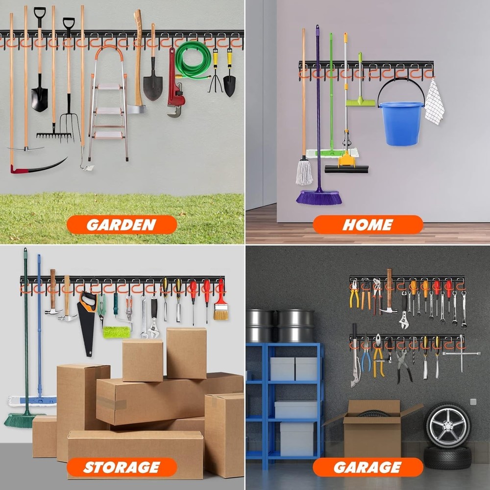 Adjustable Garage Tool Organizer - Wall Mount Storage