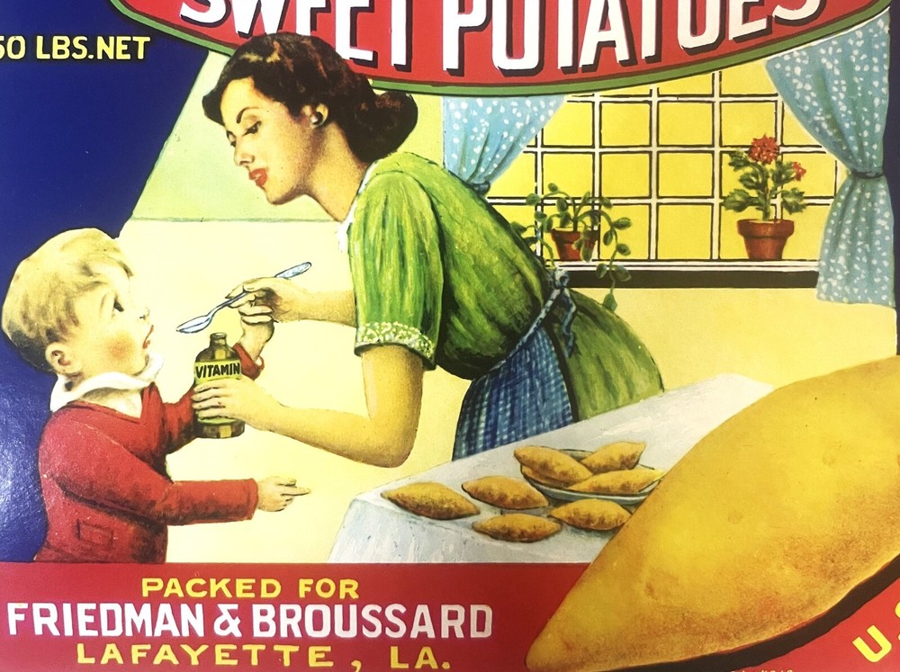 Antique Vintage 1950s Vitamin Crate Label Lafayette LA 🤢 Remember Doing This?