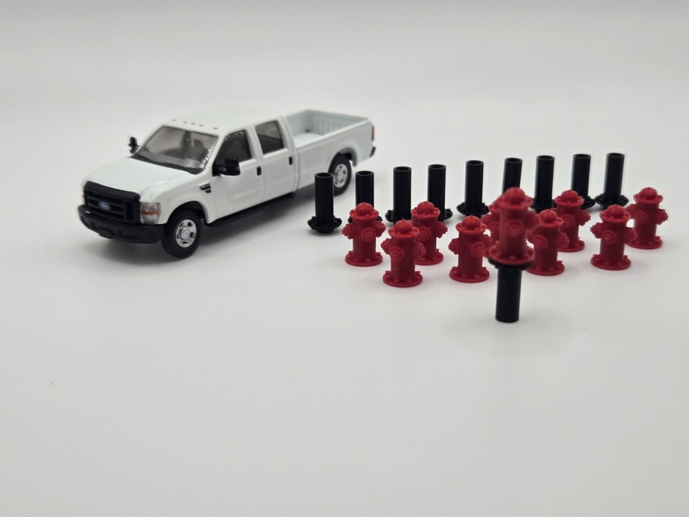 1/87 Scale Fire Hydrant diorama accessory *10 Pack* in Red