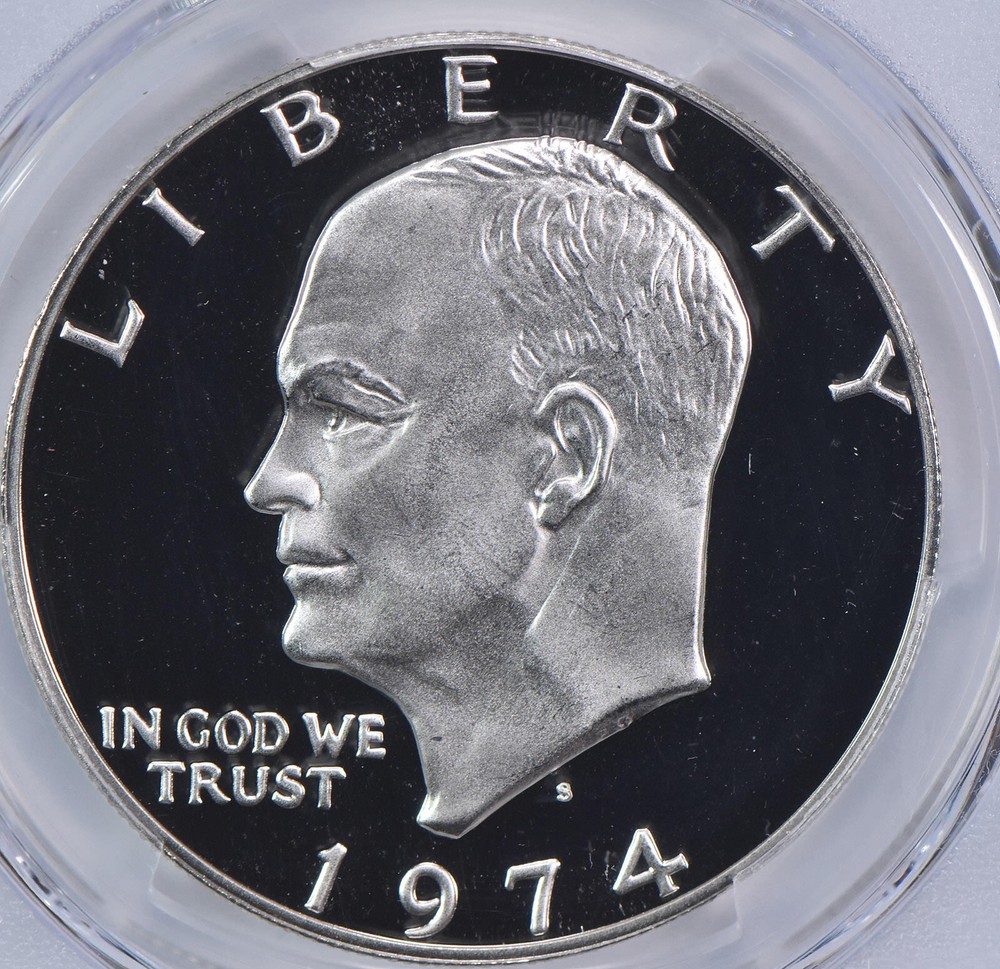 1974-S Eisenhower Dollar Silver PR70 DCAM PCGS Blue Label
