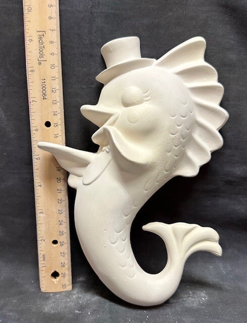 *Arnels Ceramic Bisque Boy Fish Ready to Paint*