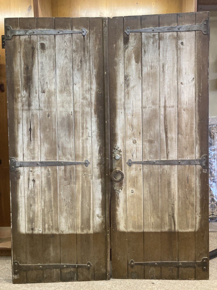 1939 Cyprus Double Doors, Original Hardware, Texas Ranch