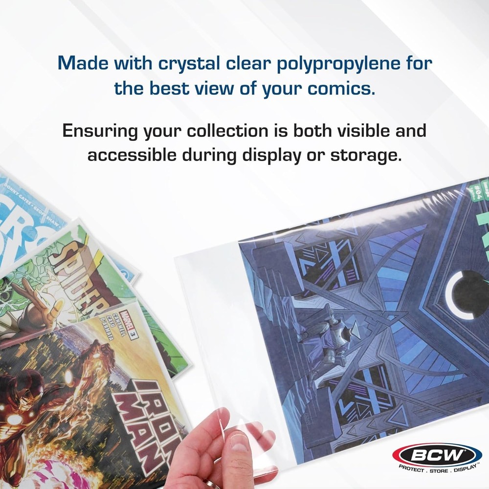 100 Acid-Free Comic Book Bags | Crystal Clear Protection for Current Issues