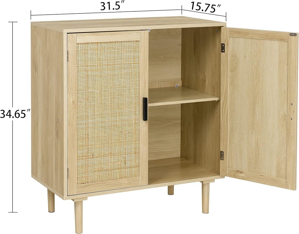 Rattan Buffet Cabinet 31.5 Wide Sideboard