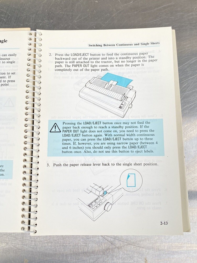 Epson LQ-850 /1050 Printer - Manual / Users Guide / Instructions Book