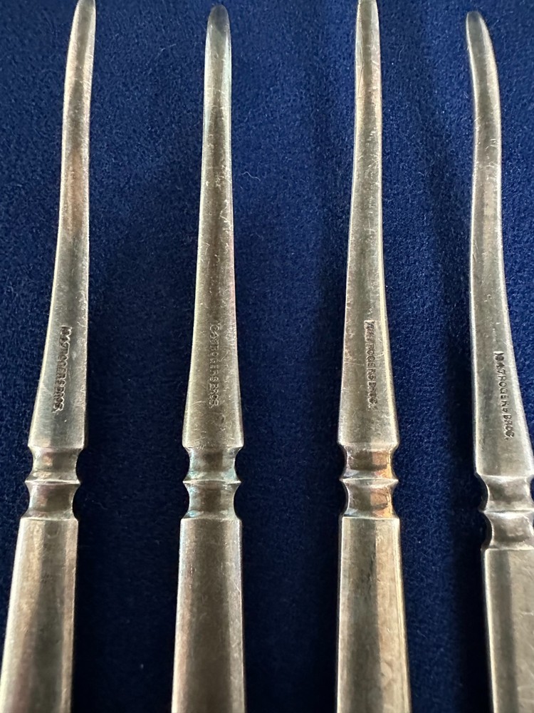 antique 19th century 1800's solid silver-plated nut nutcracker & nut picks