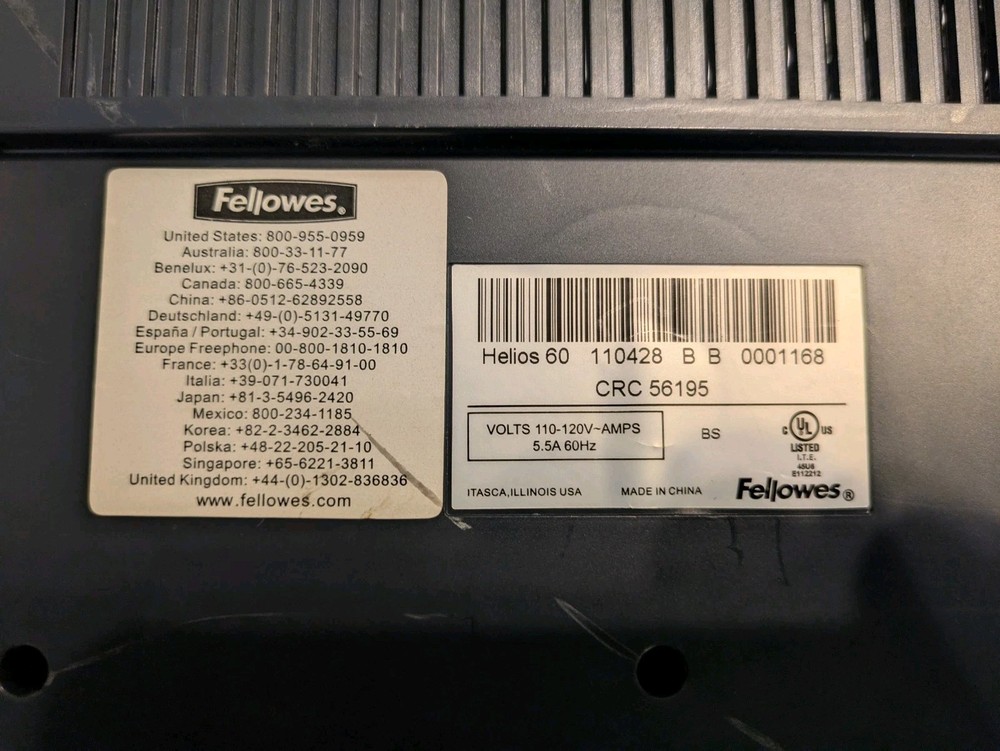 Fellowes Helios 60 Thermal Binding Machine – Powers On – Untested