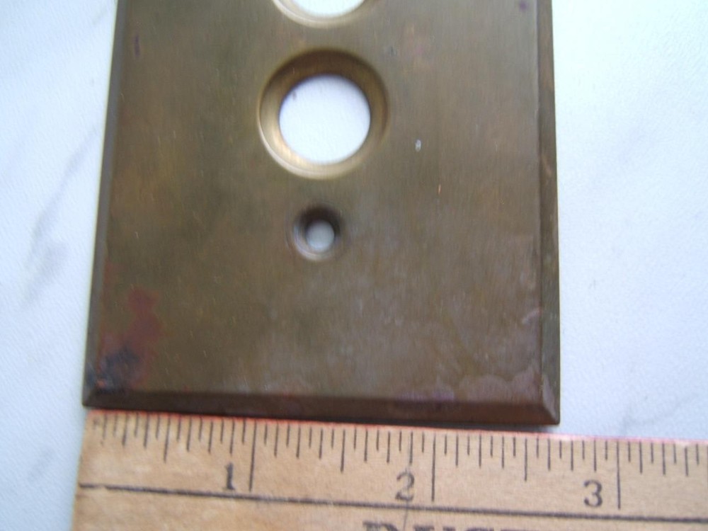 VINTAGE BRASS PUSH BUTTON LIGHT SWITCH COVER