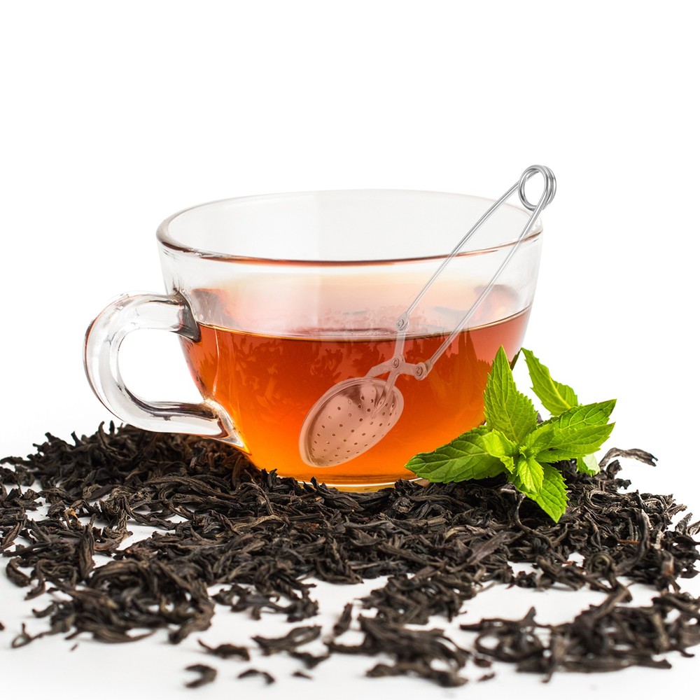Egg Snap Tea Ball Infuser with Handle Stainless Steel Tea Strainer Silver