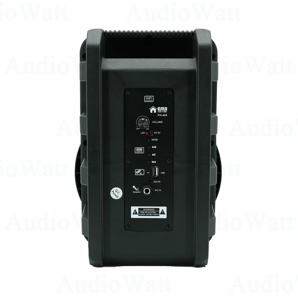 8" 600 Watts Portable Powered DJ Speaker Only Work w/ iPhone Bluetooth AUX USB
