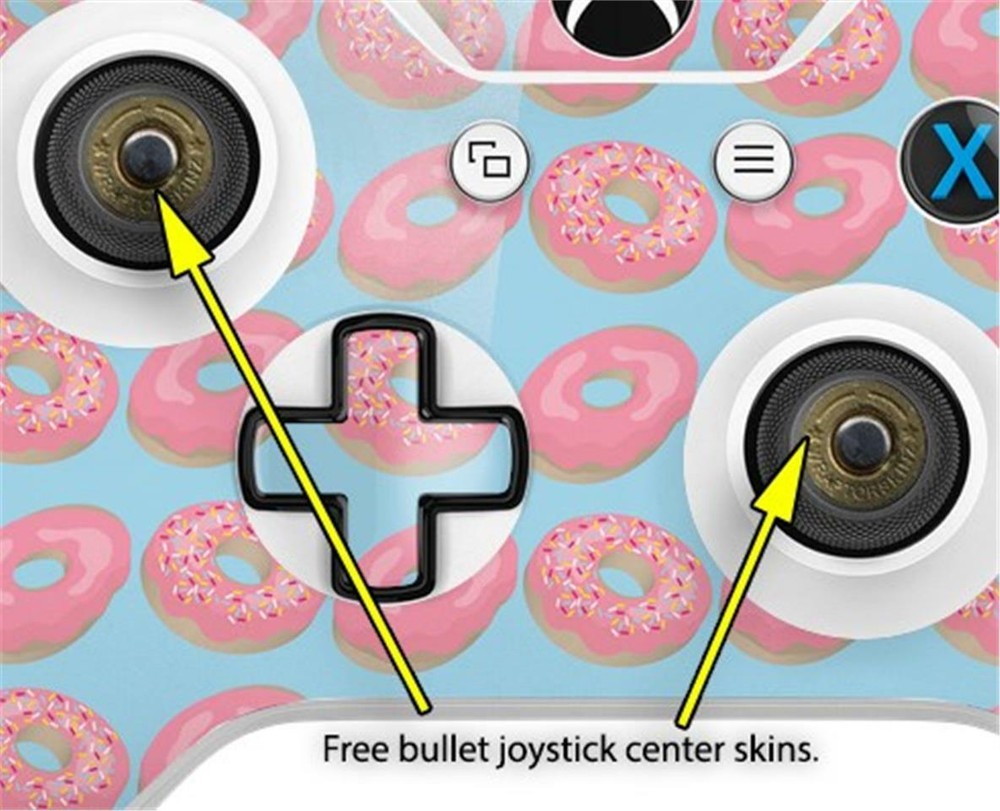 Skin for XBOX One S / X Controller Donuts Blue Vinyl Decal