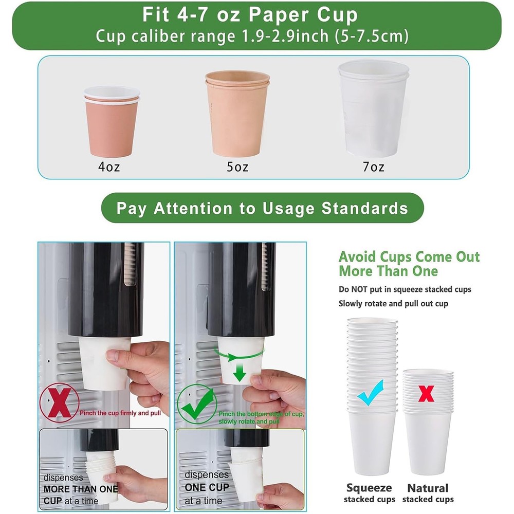 Cup Dispenser, Pull Type Water Cooler Cup Holder Fit 4oz-7oz Disposable Cups,...