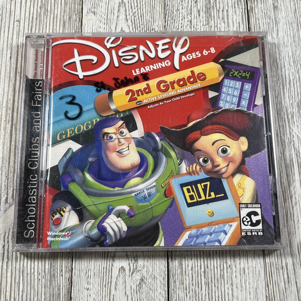 Scholastic GEOGRAPHY 2ND GRADE Beginning Math TOY STORY CD-ROM Learning Game PC