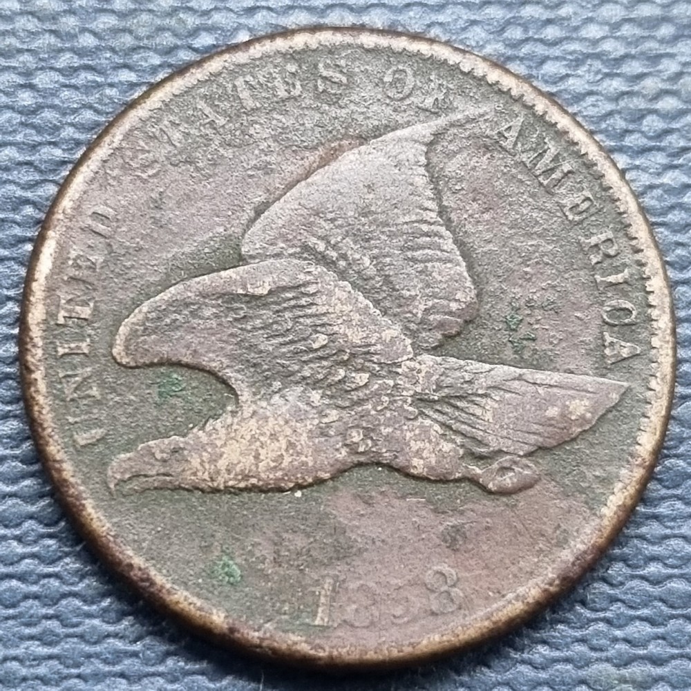 1858 Flying Eagle Cent 1c XF Details #101078