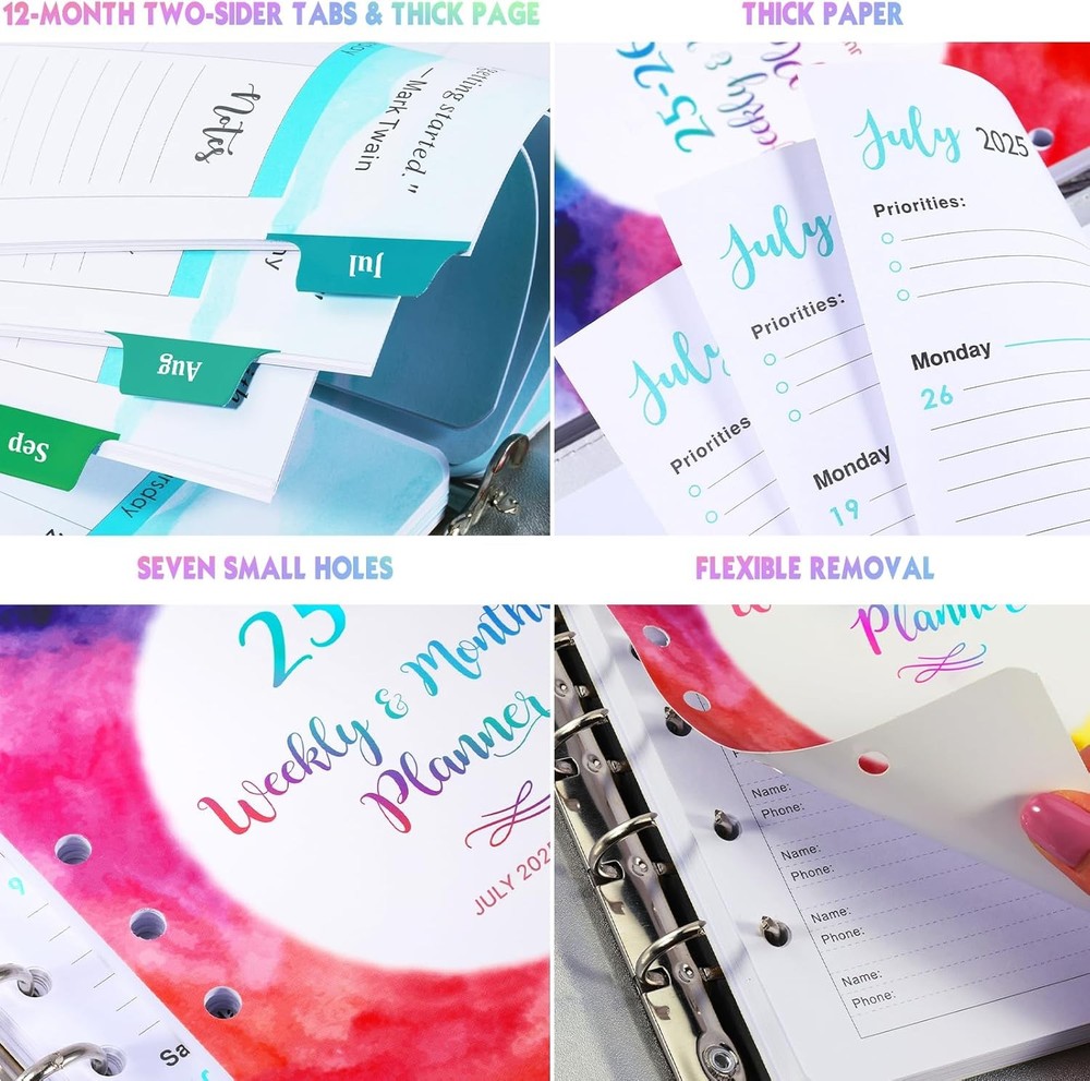 2025-2026 Planner Refills - from July Multicolor