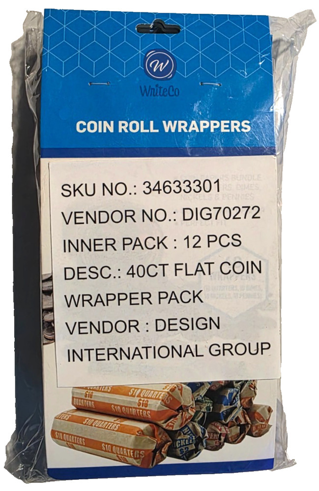 Write Co 480 PCS Assorted Flat Coin Roll Wrappers
