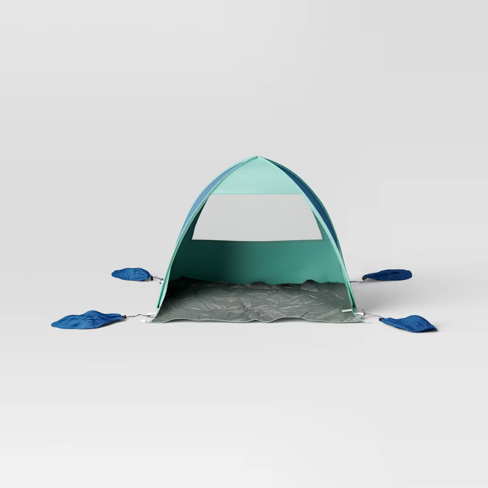 Beach Pop Up Shelter Blue/Green - Sun Squad