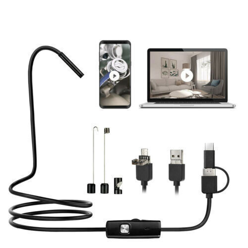 1M Snake Endoscope Borescope 7mm Inspection USB Camera Scope For Android / PC