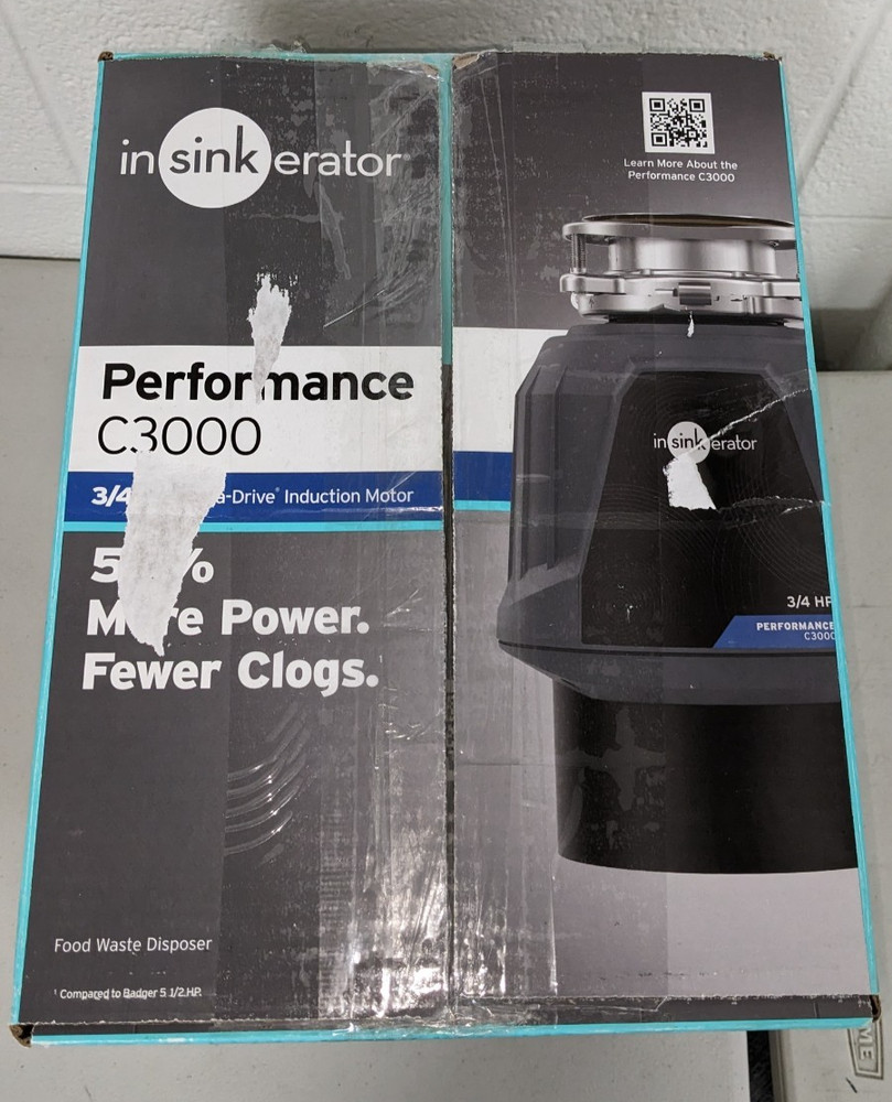 InSinkErator C3000 Performance 0.75HP Kitchen Garbage Disposal NOB