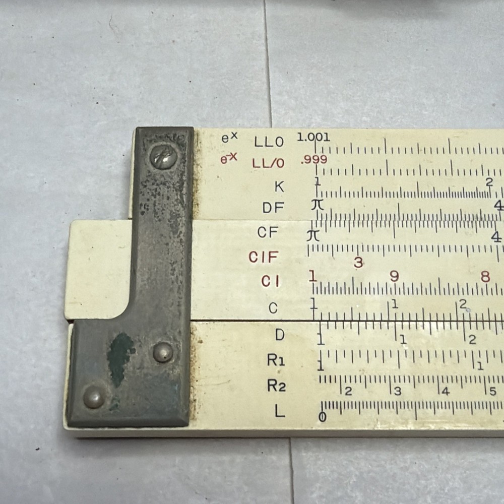 Frederick Post Co. Versalog Bamboo Hemmi Slide Rule With Case