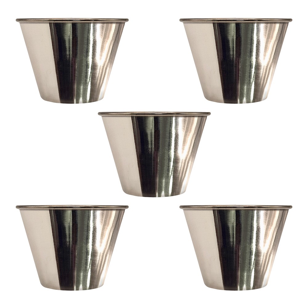 Home Brew Ohio Stainless Steel Sauce Cup 8cm (Ramekin) 5 Pack