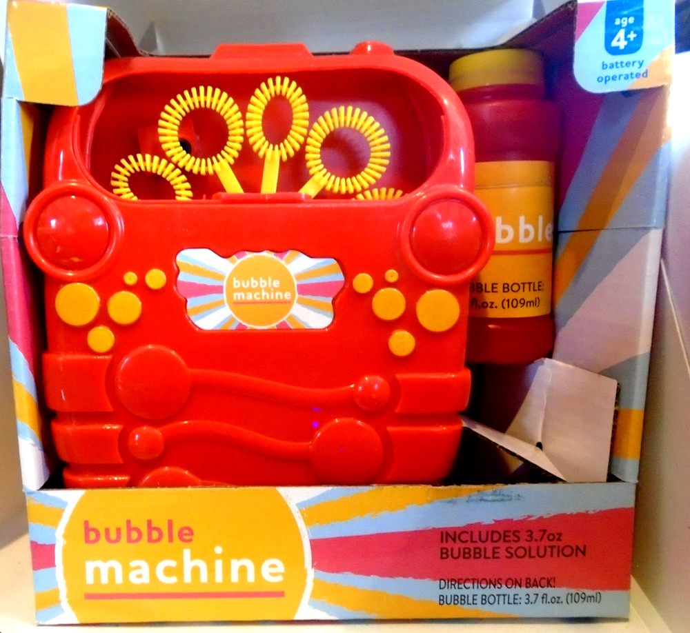 Bubble Machine with 3.7 fl oz Bubble Solution 2-PACK