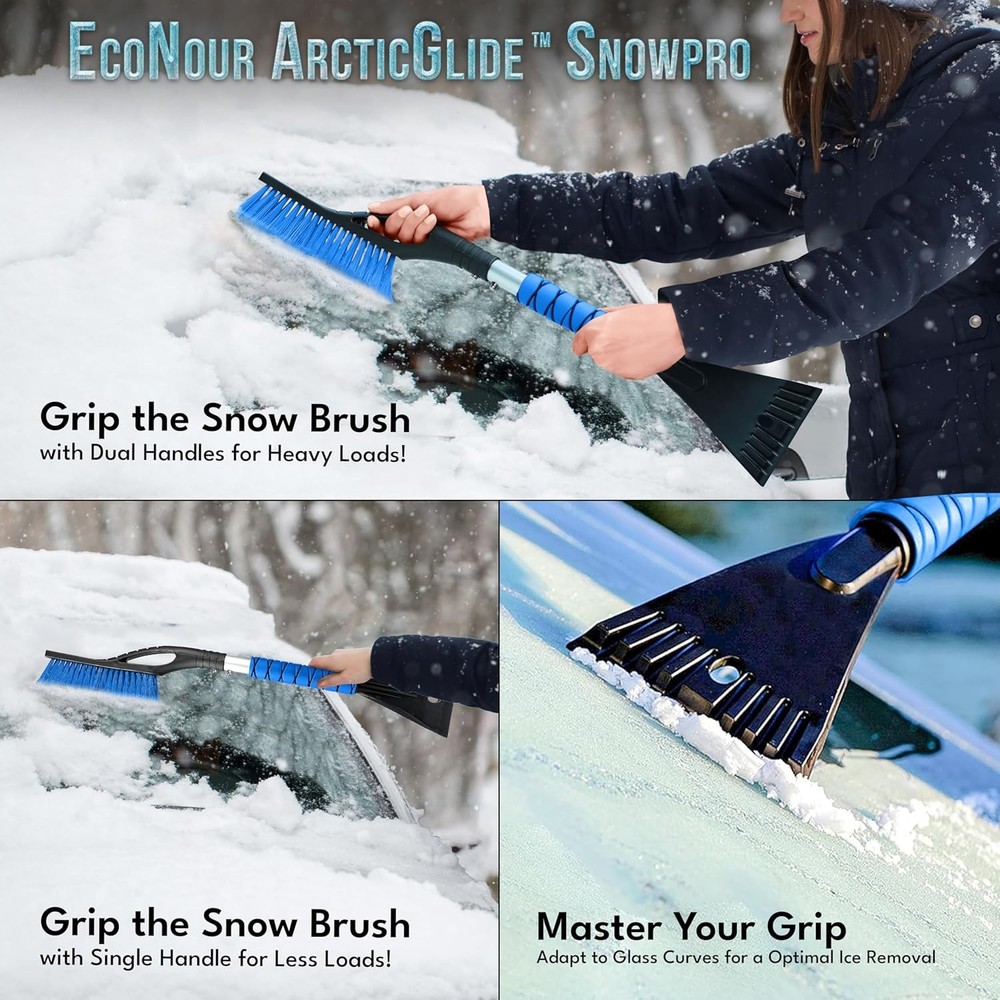 EcoNour 27" 2-Pack Snow Brush & Ice Scraper – Car Winter Tool
