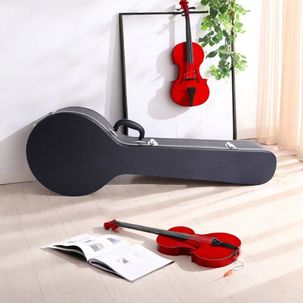 Black Banjos Hard Shell Case With 5-6 String & Microgroove, Banjoline Hard Case