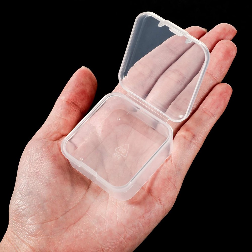 6 Pieces Mini Plastic Clear Beads Storage Containers Box